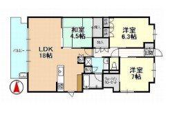 常盤町レジデンス(3LDK/4階)の間取り写真