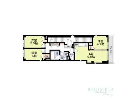 MONT NOIR大岡山(3LDK/2階)の間取り写真