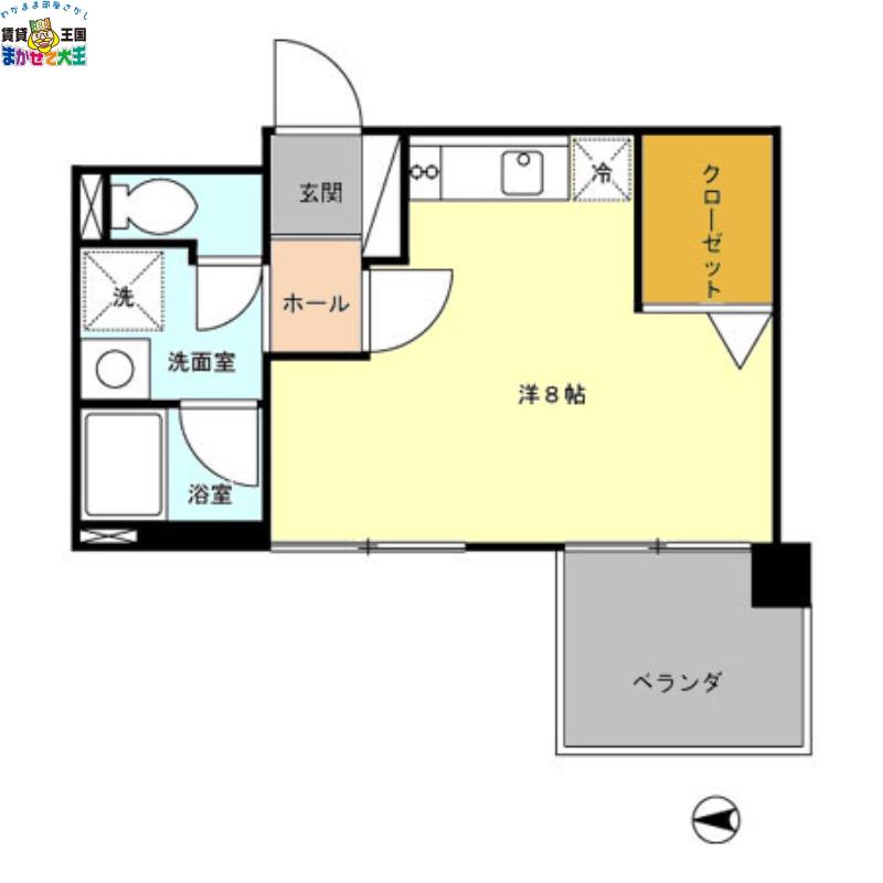 ブランネージュおおはし(ワンルーム/3階)の間取り写真