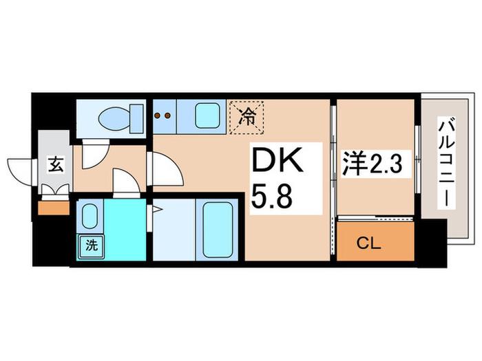 セレニテ南堀江エクラ(1DK/5階)の間取り写真