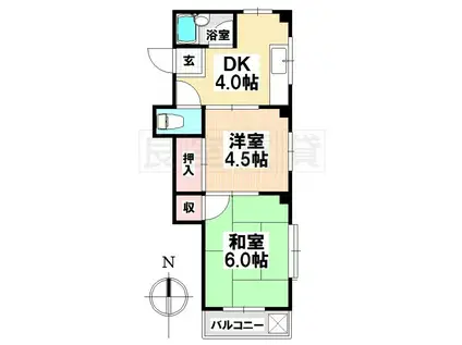 グリーンハイツ明和(2DK/3階)の間取り写真