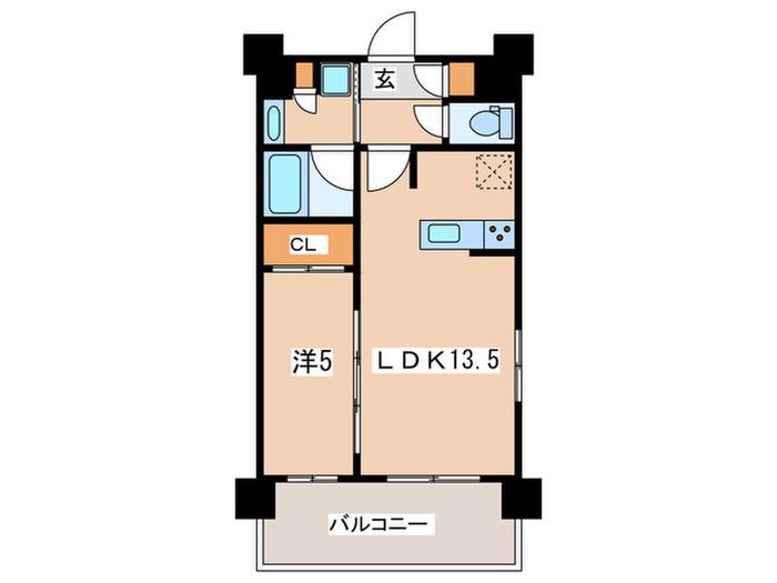 BLUROCK東神奈川(1LDK/7階)の間取り写真