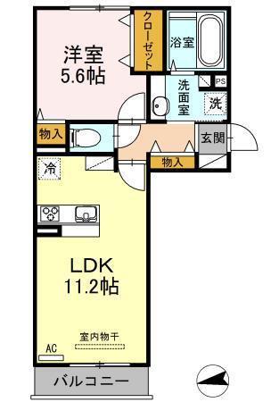 LSY 57(1LDK/2階)の間取り写真