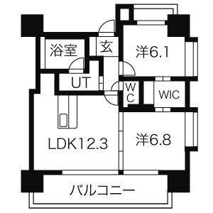 アーデン泉プレミア(2LDK/6階)の間取り写真