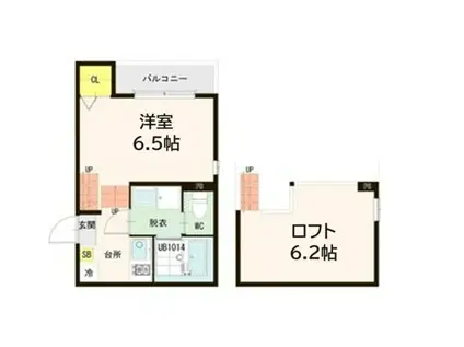 ハーモニーテラス東仙台IX(1K/1階)の間取り写真