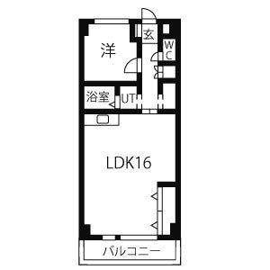 シャロン一社(1LDK/3階)の間取り写真
