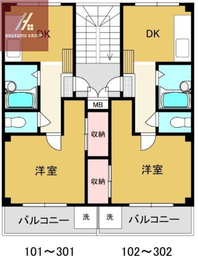 セレッソ新深江(1DK/1階)の間取り写真