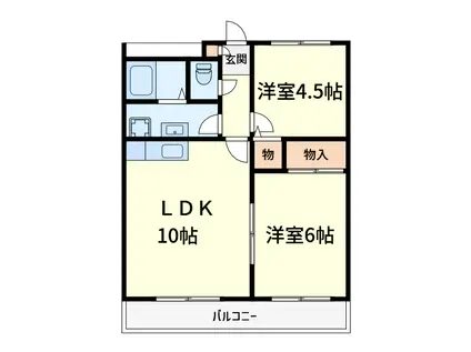 メゾンリュミエール(2LDK/3階)の間取り写真