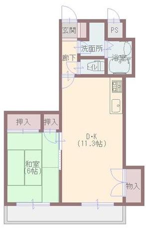 イーストアヴェニュー(1LDK/2階)の間取り写真