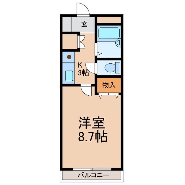 ルミナス小塚山(1K/1階)の間取り写真
