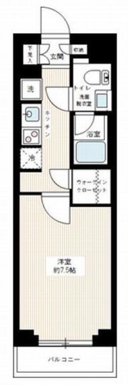 AZEST亀戸II(1K/3階)の間取り写真