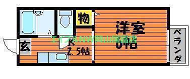ハウスMセカンド(1K/1階)の間取り写真