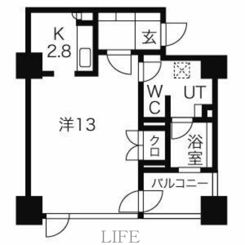 プライムメゾン鴨々川(1K/3階)の間取り写真
