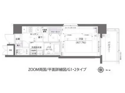ZOOM両国(1K/10階)の間取り写真
