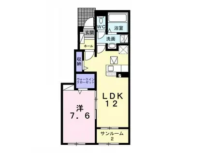 パピィ エースリー(1LDK/1階)の間取り写真