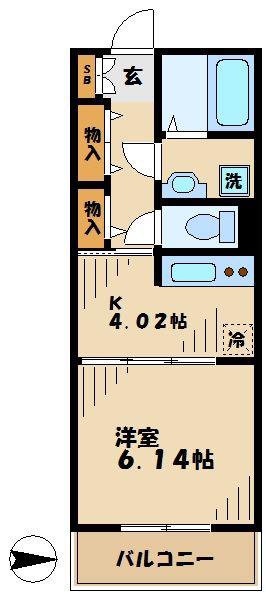 ロイヤルパーク多摩川1(1DK/3階)の間取り写真