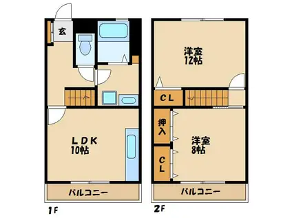メゾンセレナイト(2LDK/4階)の間取り写真