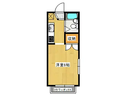 ミモザビレッジ(1K/1階)の間取り写真