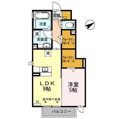 プライム M(1LDK/1階)の間取り写真
