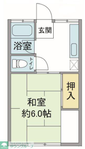 ハタノハイツ(1K/1階)の間取り写真
