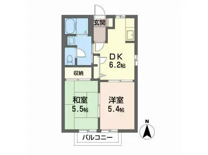 アネックス F(2DK/2階)の間取り写真