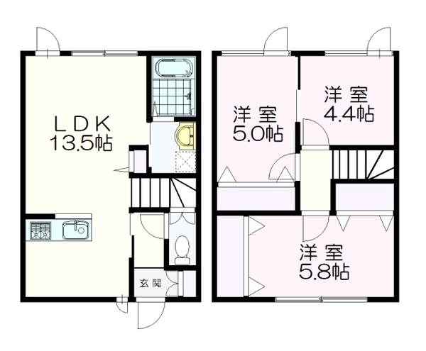 SEPIA CORT厚別中央(3LDK/1階)の間取り写真