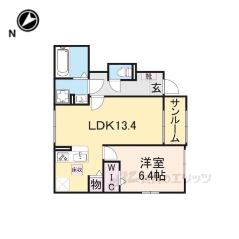 フロントパークひこねⅠ(1LDK/1階)の間取り写真