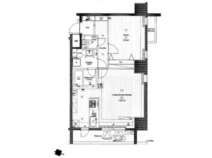 シーネクス本駒込(1LDK/14階)の間取り写真