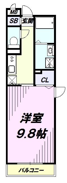 ロジュマン(1K/3階)の間取り写真