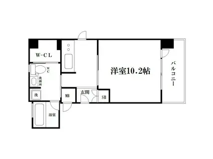 エイペックス東心斎橋II(1K/11階)の間取り写真