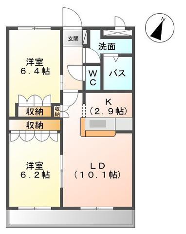 VIENTOII(2LDK/1階)の間取り写真