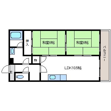 小川ハイツ(2LDK/3階)の間取り写真