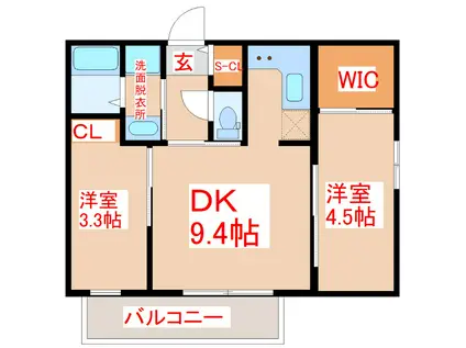 AIR/SOLID(2DK/4階)の間取り写真