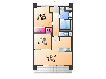 アトリエール堺寺地町(2LDK/8階)の間取り写真