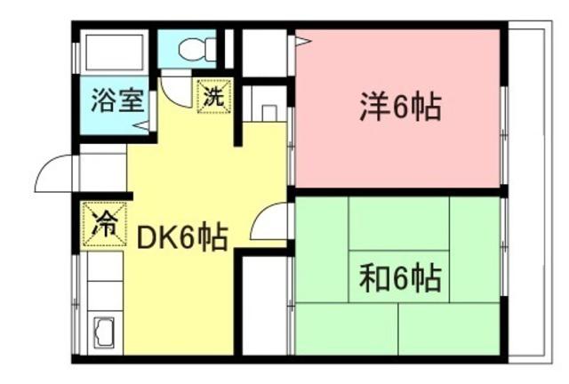 シティハイムヒロセ C(2DK/2階)の間取り写真