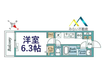 リブリ・保土ヶ谷区東川島町(1K/4階)の間取り写真