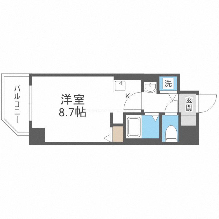 レジデンス福島II(ワンルーム/3階)の間取り写真