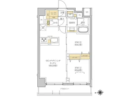 グレーシアフィット羽沢横浜国大(2LDK/3階)の間取り写真