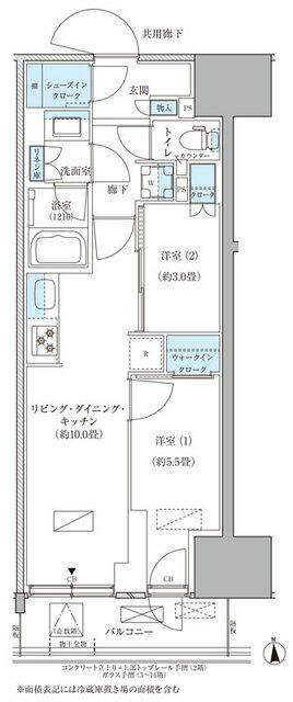 パークアクシス品川天王洲アイル(2LDK/11階)の間取り写真