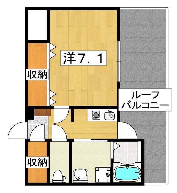 ダブルツリー7番館(1K/5階)の間取り写真