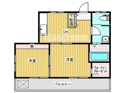 ロイヤル佐藤(2DK/3階)の間取り写真