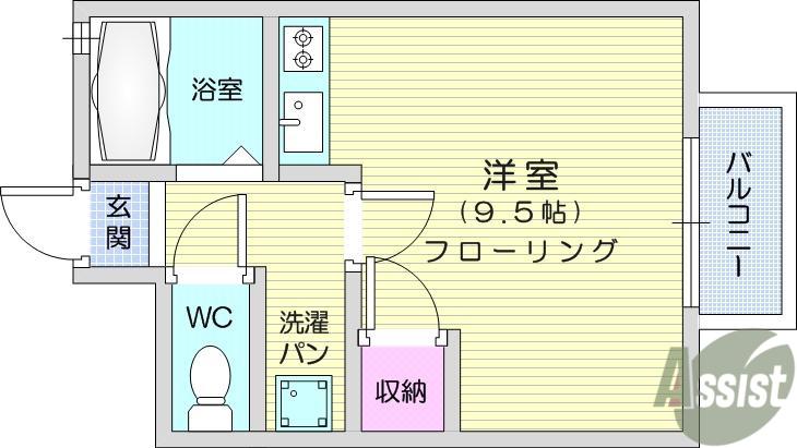 メゾン・エスポワールC(ワンルーム/2階)の間取り写真