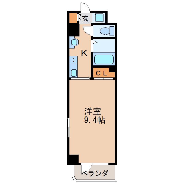 HF久屋大通レジデンス(1K/3階)の間取り写真