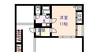 ガーデンコート新屋敷(1K/2階)の間取り写真