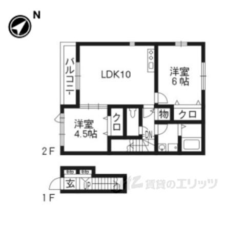 EVER BLOOM(2LDK/2階)の間取り写真