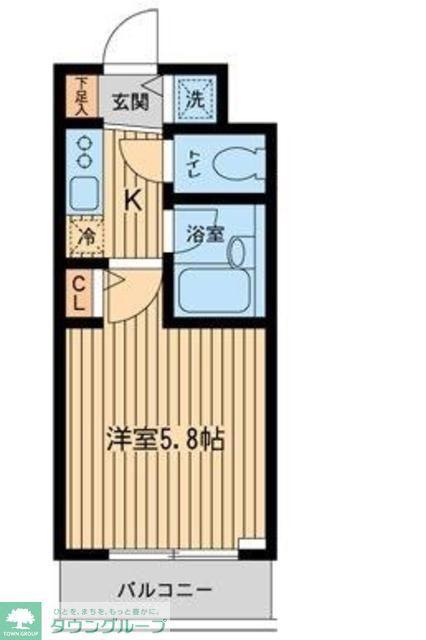 ザ・パーククロス市ヶ谷(1K/5階)の間取り写真