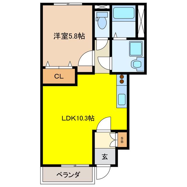 STARTERRACE 四季(1LDK/1階)の間取り写真