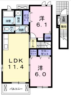 アーバンクエスト(2LDK/2階)の間取り写真