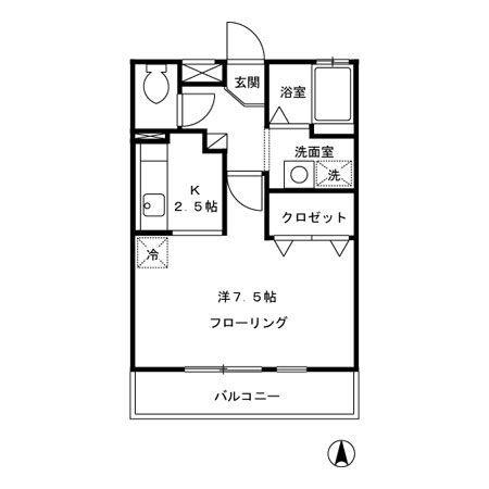 リヴェールNF小杉A棟(1K/2階)の間取り写真