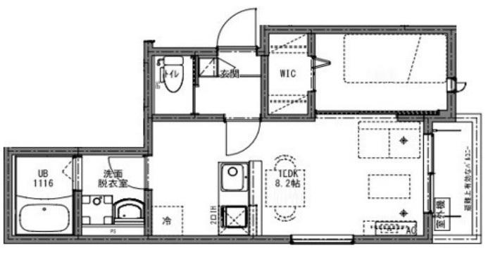 KEIAI RESIDENCE 西浦和(1LDK/1階)の間取り写真